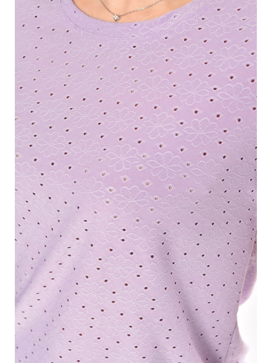 Футболка жіноча однотонна бузкового кольору 2269 210364C