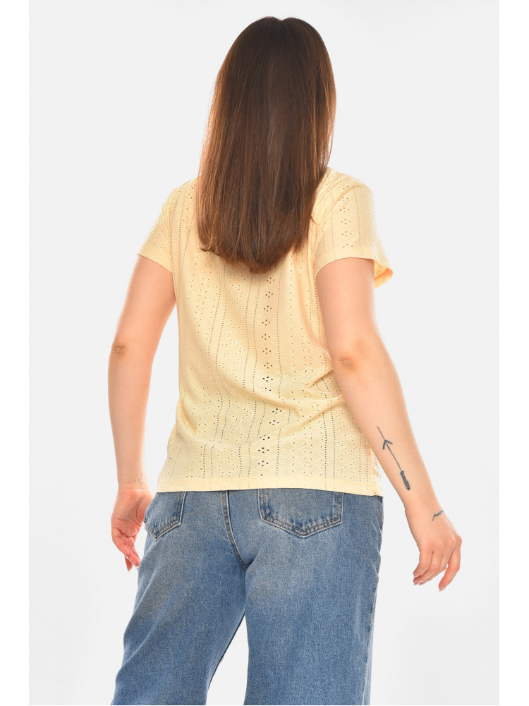 Футболка женская однотонная светло-бежевого цвета 2265 210365C