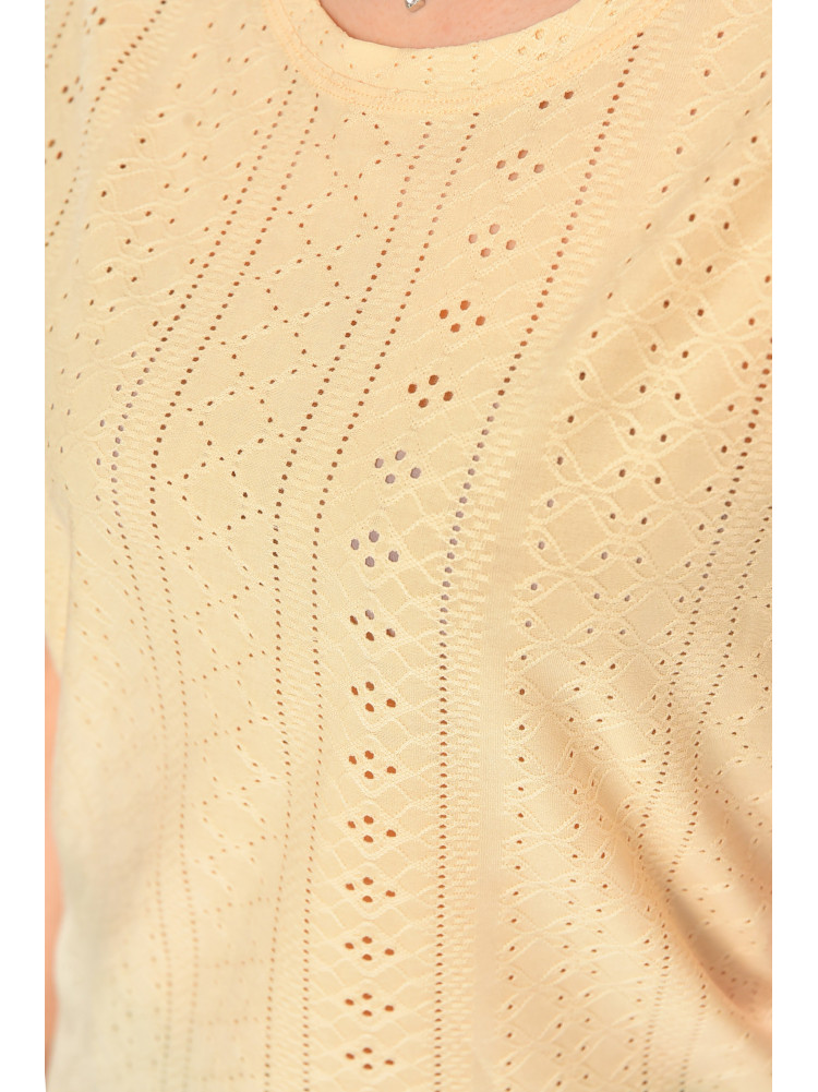 Футболка женская однотонная светло-бежевого цвета 2265 210365C