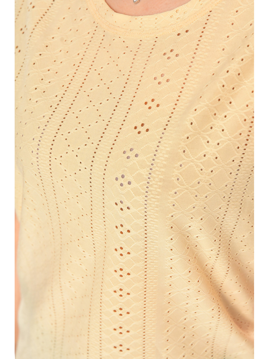 Футболка женская однотонная светло-бежевого цвета 2265 210365C