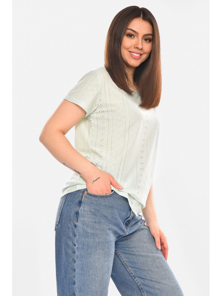 Футболка женская однотонная мятного цвета 2265 210366C