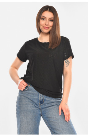 Футболка жіноча однотонна чорного кольору 2265 210367C