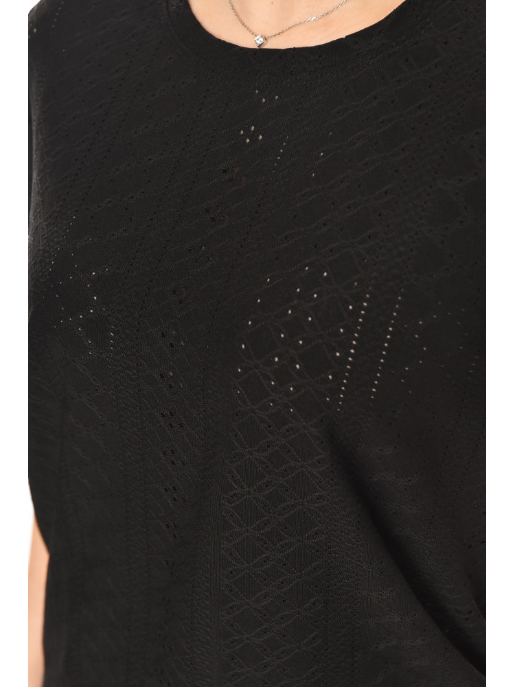 Футболка женская однотонная черного цвета 2265 210367C