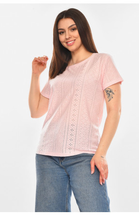 Футболка жіноча однотонна рожевого кольору 2265 210369C