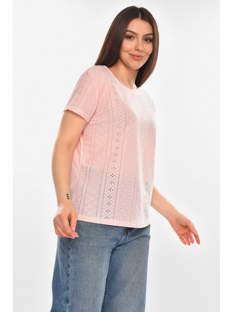 Футболка женская однотонная розового цвета 2265 210369C