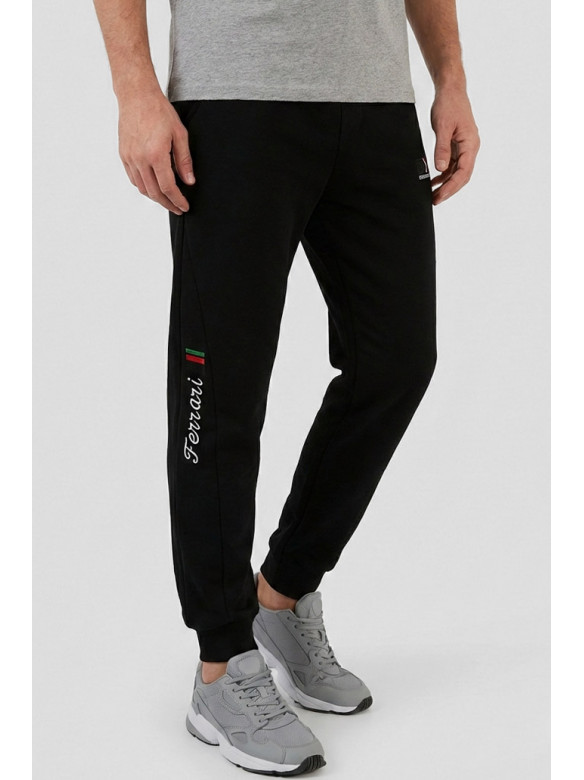 Спортивні штани чоловічі на флісі чорного кольору CS-2203 210373C