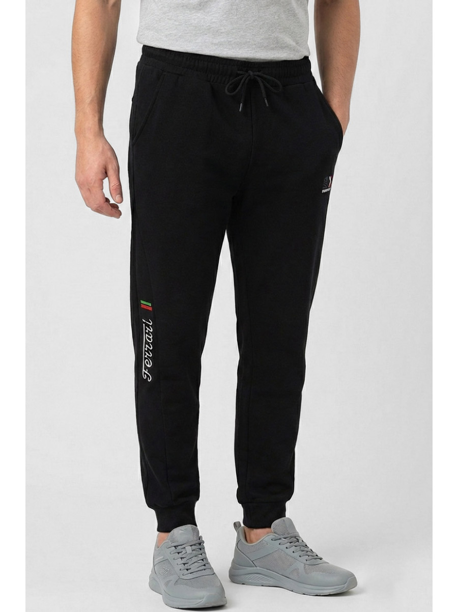 Спортивні штани чоловічі на флісі чорного кольору CS-2203 210373C