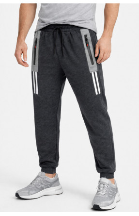 Спортивні штани чоловічі на флісі темно-сірого кольору CS-405 210376C