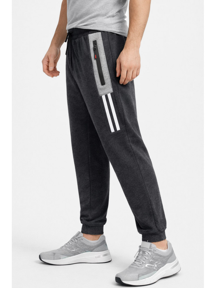 Спортивні штани чоловічі на флісі темно-сірого кольору CS-405 210376C