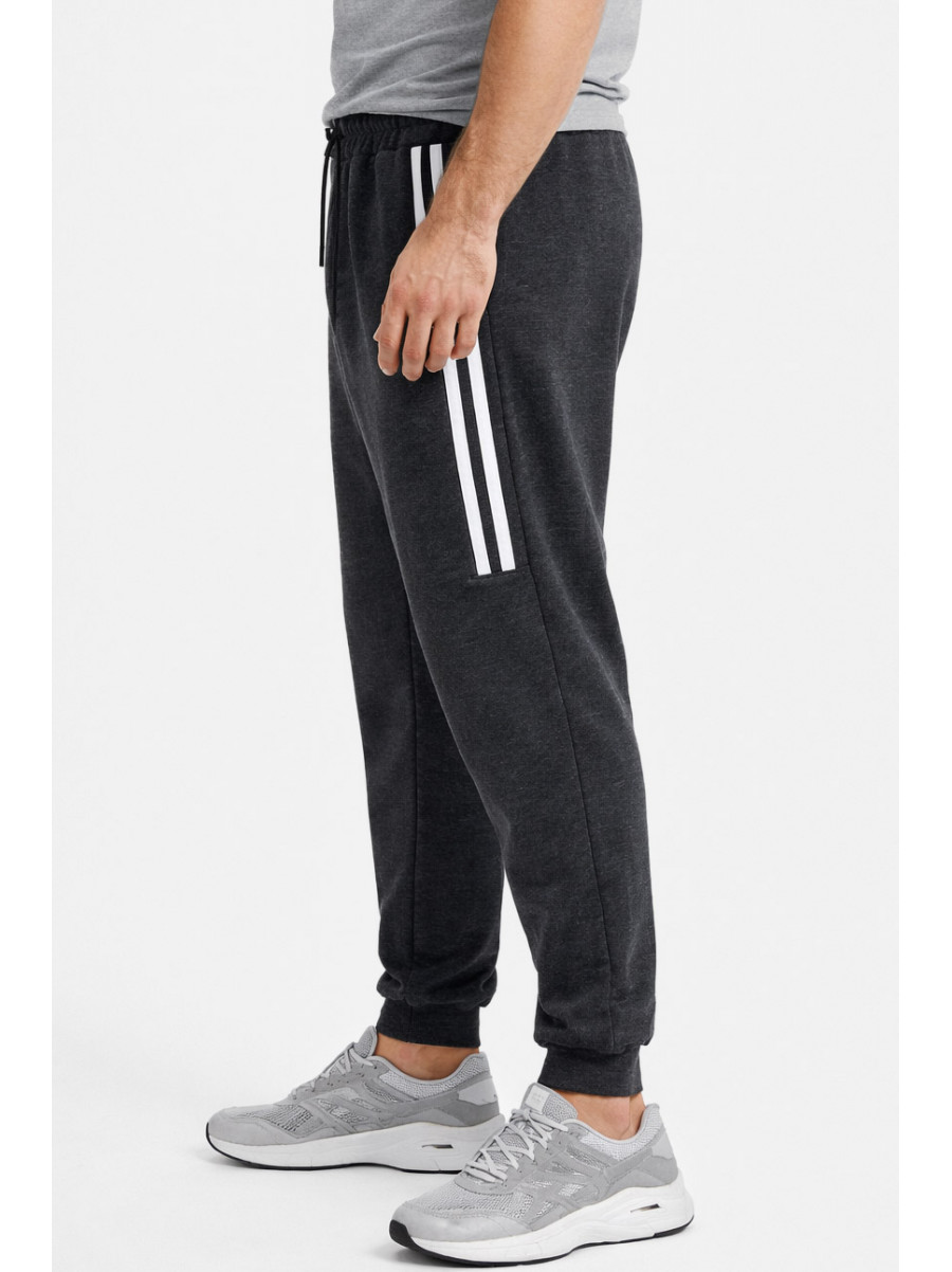 Спортивні штани чоловічі на флісі темно-сірого кольору CS-402 210378C