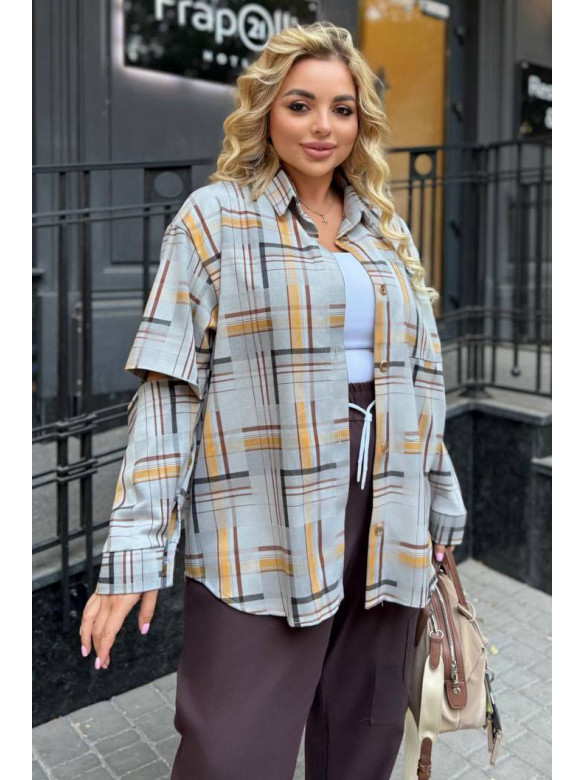 Рубашка женская байковая с принтом 1010 210383C