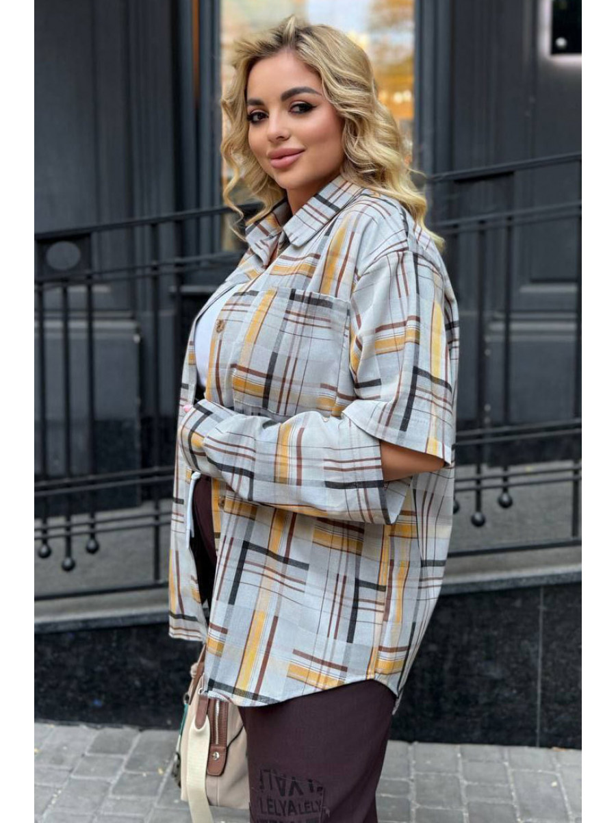 Рубашка женская байковая с принтом 1010 210383C