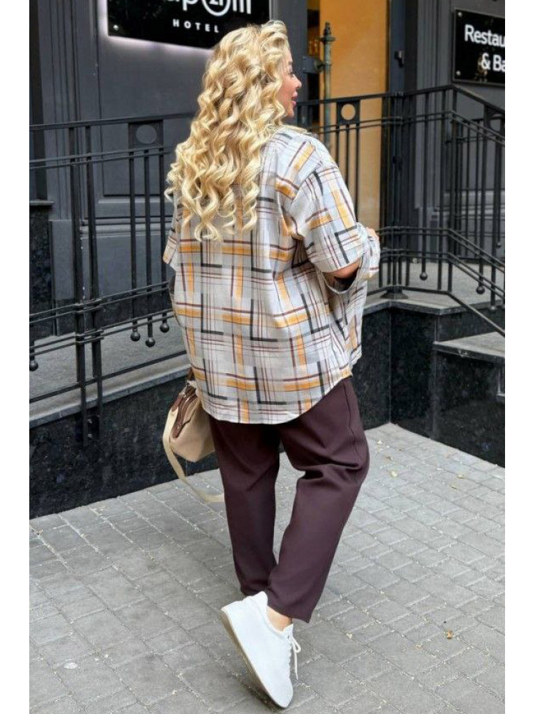 Рубашка женская байковая с принтом 1010 210383C