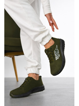 Кроссовки женские темно-зеленого цвета 99-3 210389C