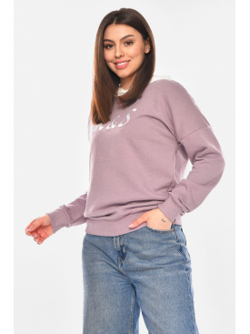 Худі жіноче бузкового кольору з принтом 249 210392C