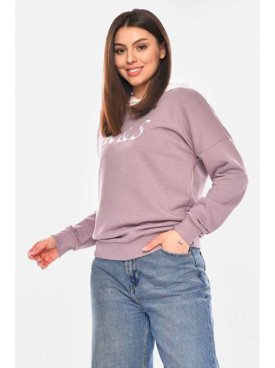 Худі жіноче бузкового кольору з принтом 249 210392C