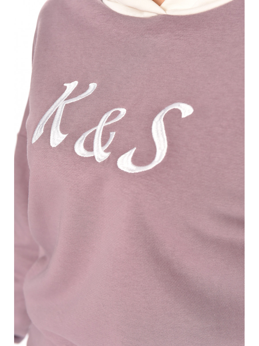Худі жіноче бузкового кольору з принтом 249 210392C