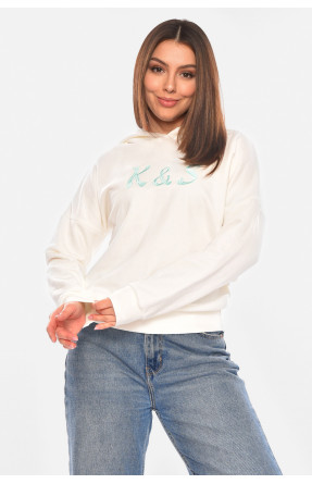 Худі жіноче білого кольору з принтом 249 210393C