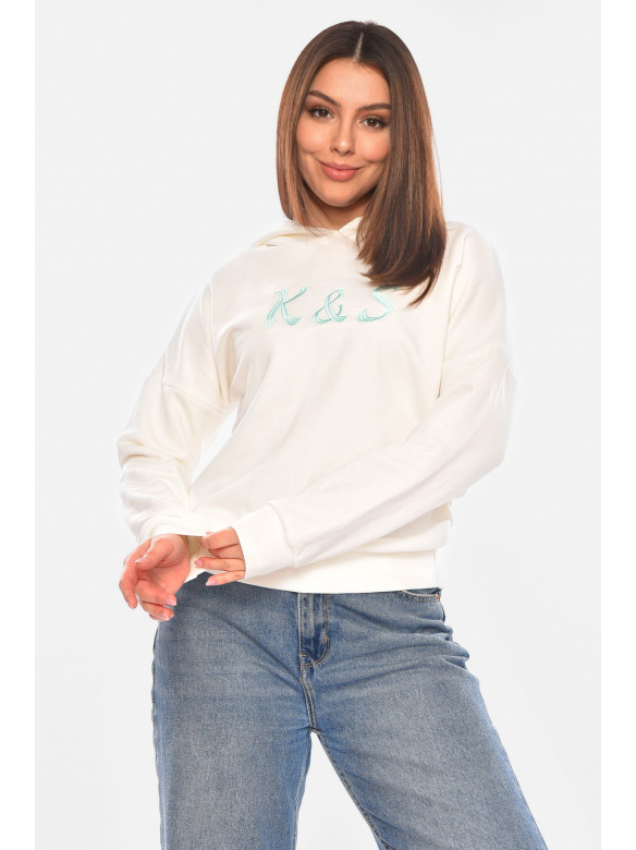 Худі жіноче білого кольору з принтом 249 210393C