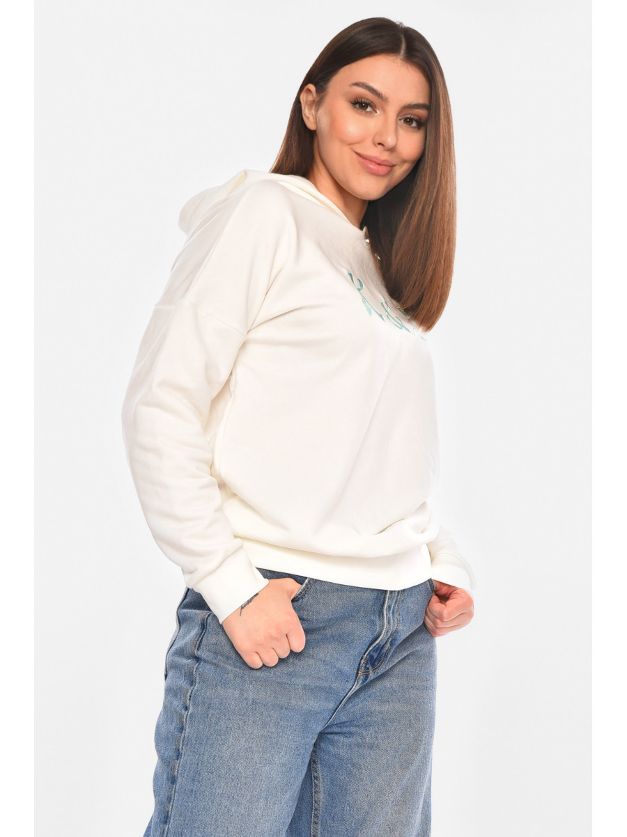 Худі жіноче білого кольору з принтом 249 210393C
