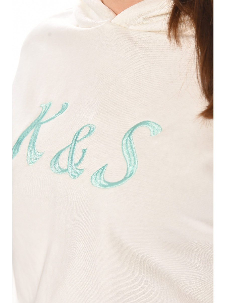 Худі жіноче білого кольору з принтом 249 210393C