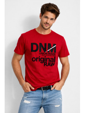 Футболка чоловіча червоного кольору з принтом 210397C