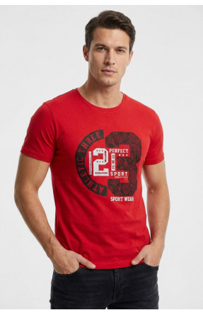Футболка мужская красного цвета с принтом 210400C