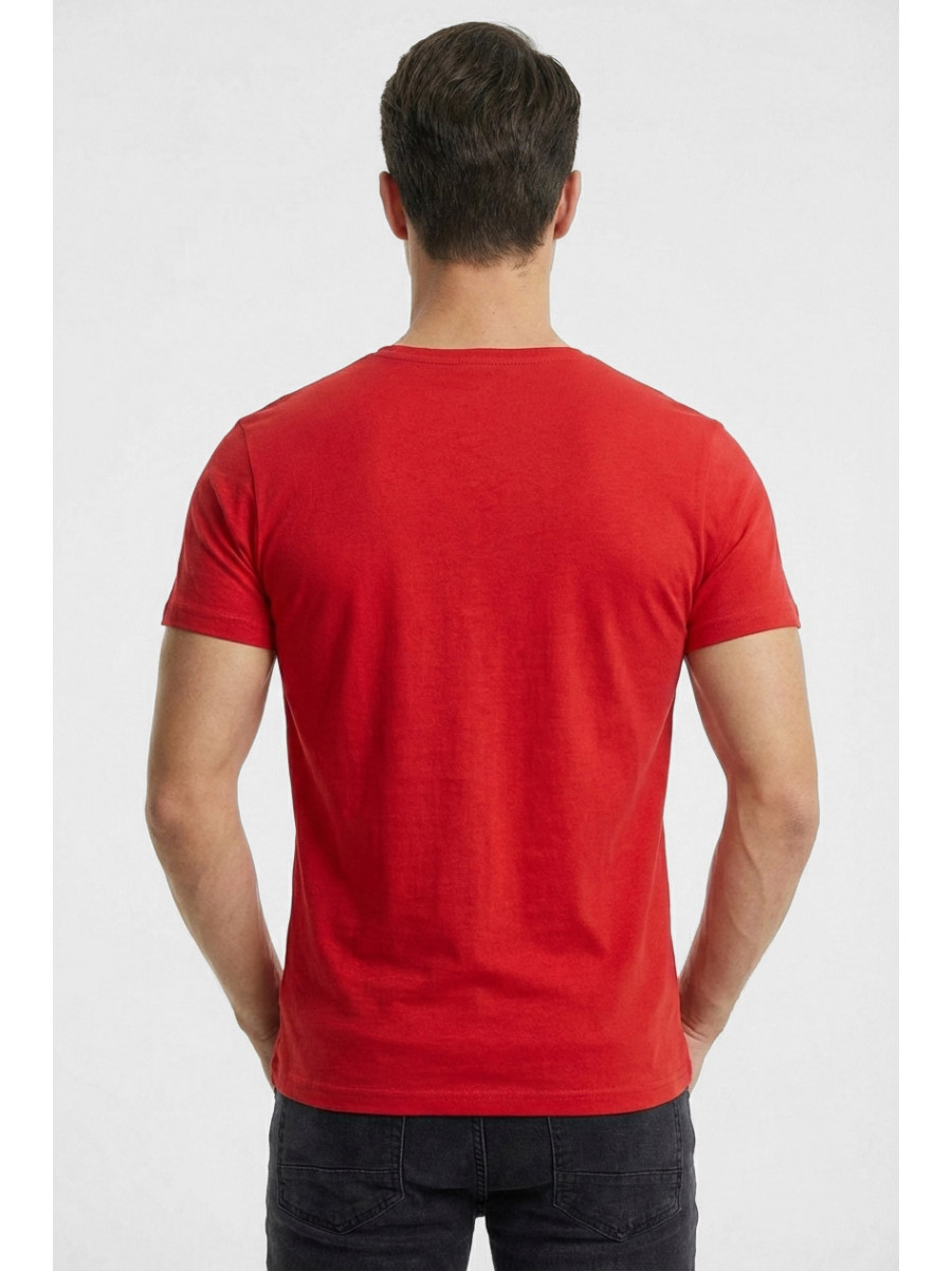 Футболка мужская красного цвета с принтом 210400C