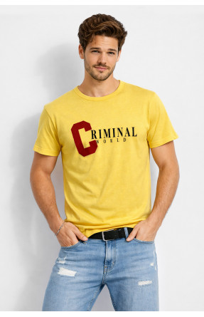 Футболка мужская желтого цвета с принтом 210401C