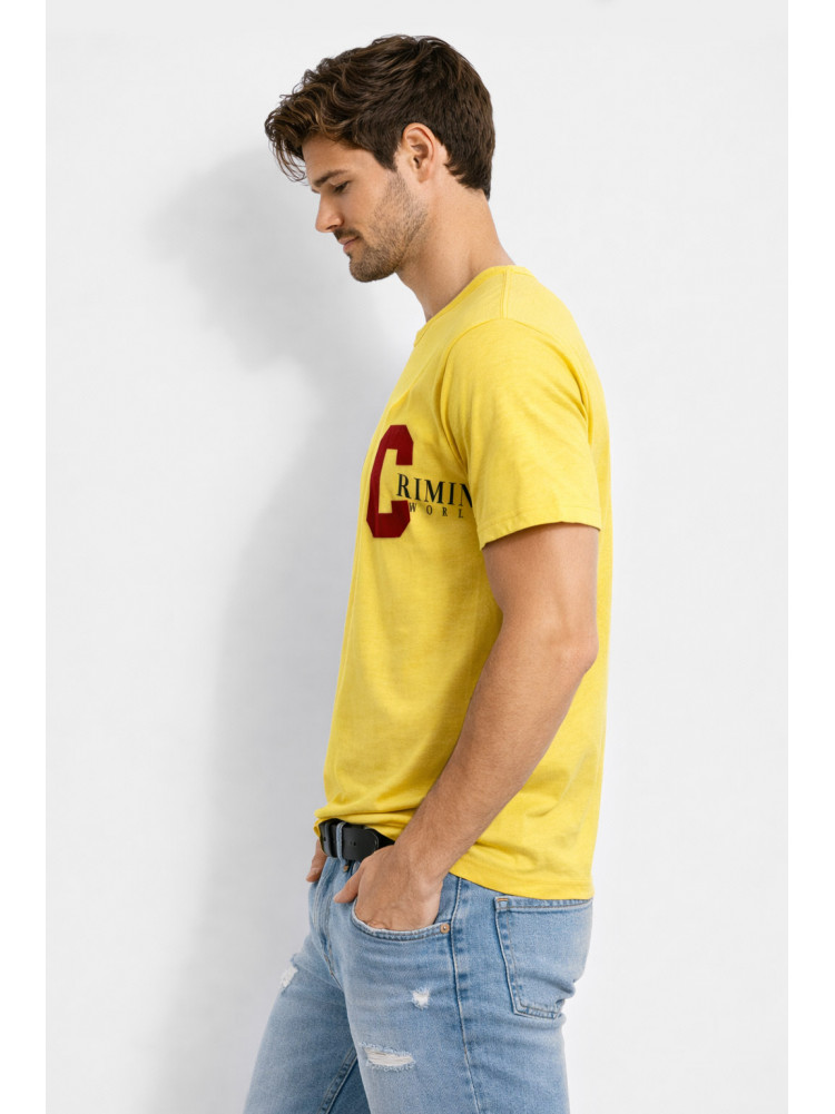 Футболка мужская желтого цвета с принтом 210401C