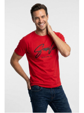 Футболка мужская красного цвета с принтом 210402C