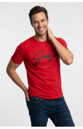 Футболка мужская красного цвета с принтом 210402C