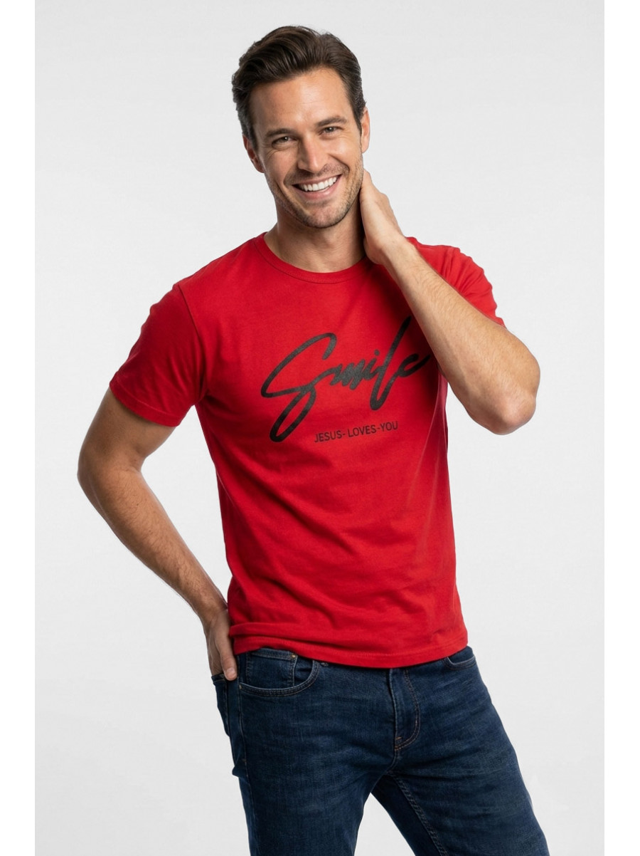 Футболка мужская красного цвета с принтом 210402C