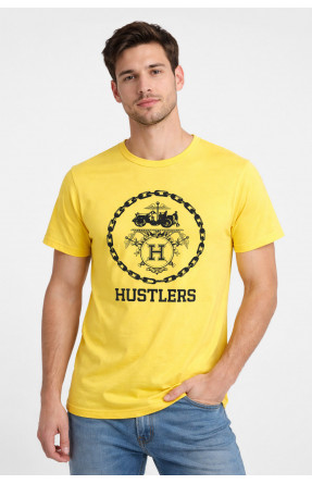 Футболка мужская желтого цвета с принтом 210404C
