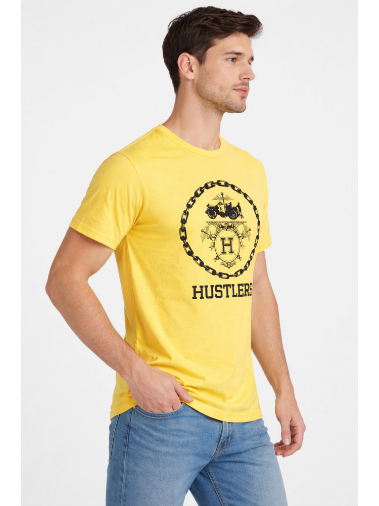 Футболка мужская желтого цвета с принтом 210404C