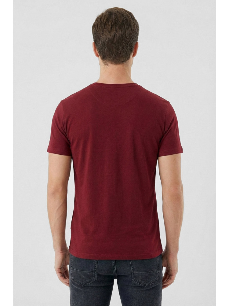 Футболка мужская бордового цвета с принтом 210405C