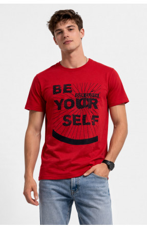 Футболка мужская красного цвета с принтом 210406C