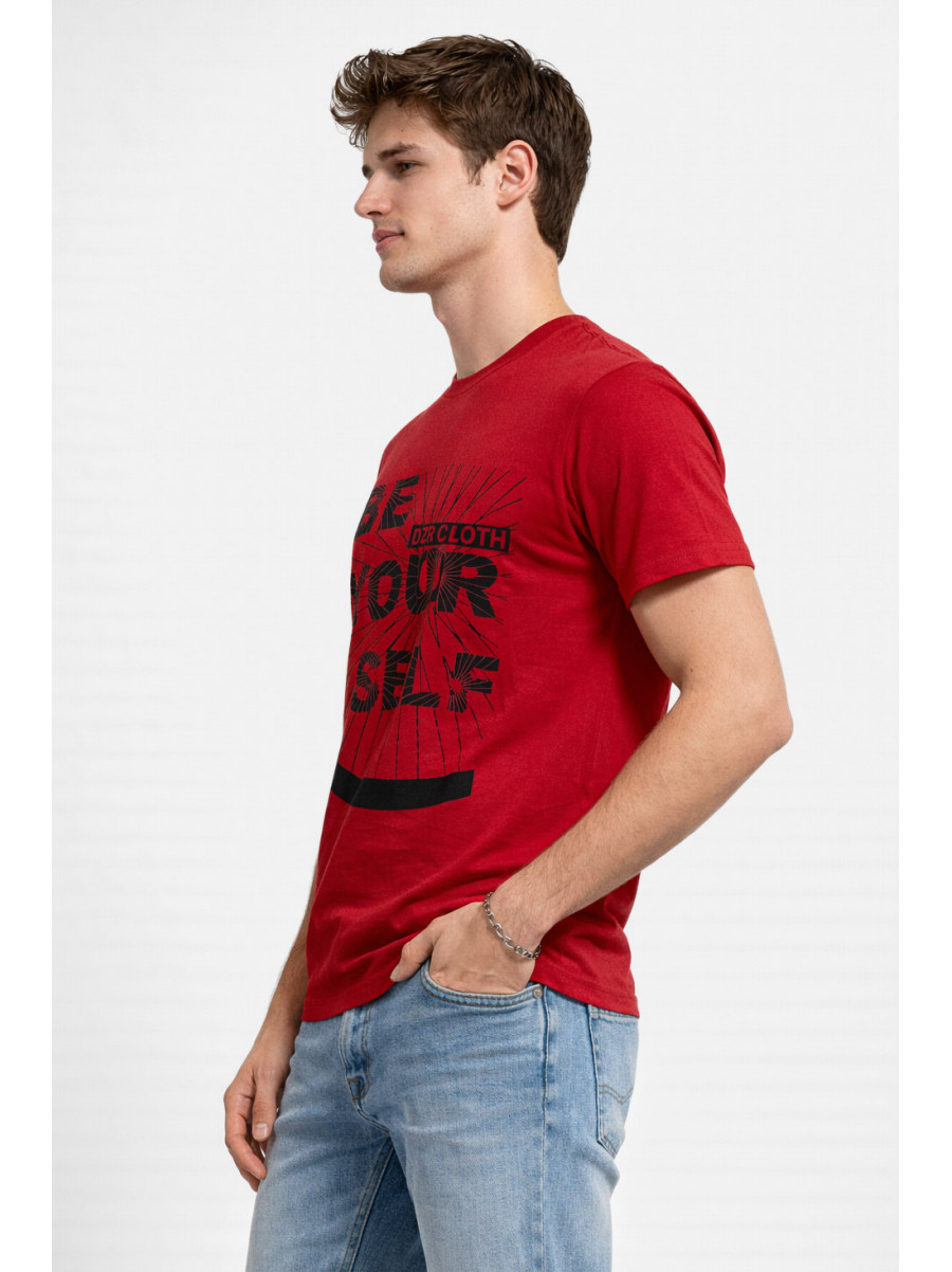 Футболка мужская красного цвета с принтом 210406C