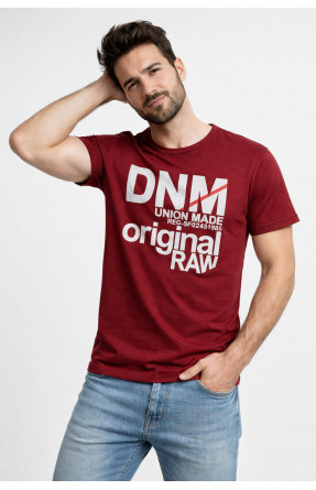 Футболка мужская бордового цвета с принтом 210407C