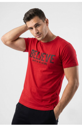 Футболка мужская красного цвета с принтом 210413C