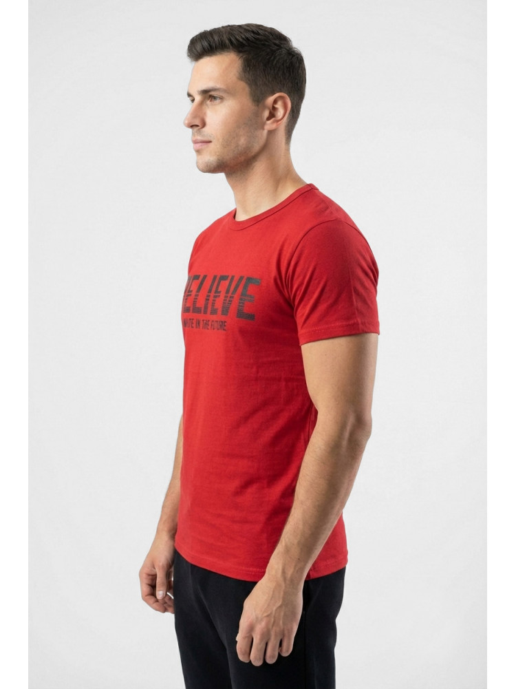 Футболка мужская красного цвета с принтом 210413C