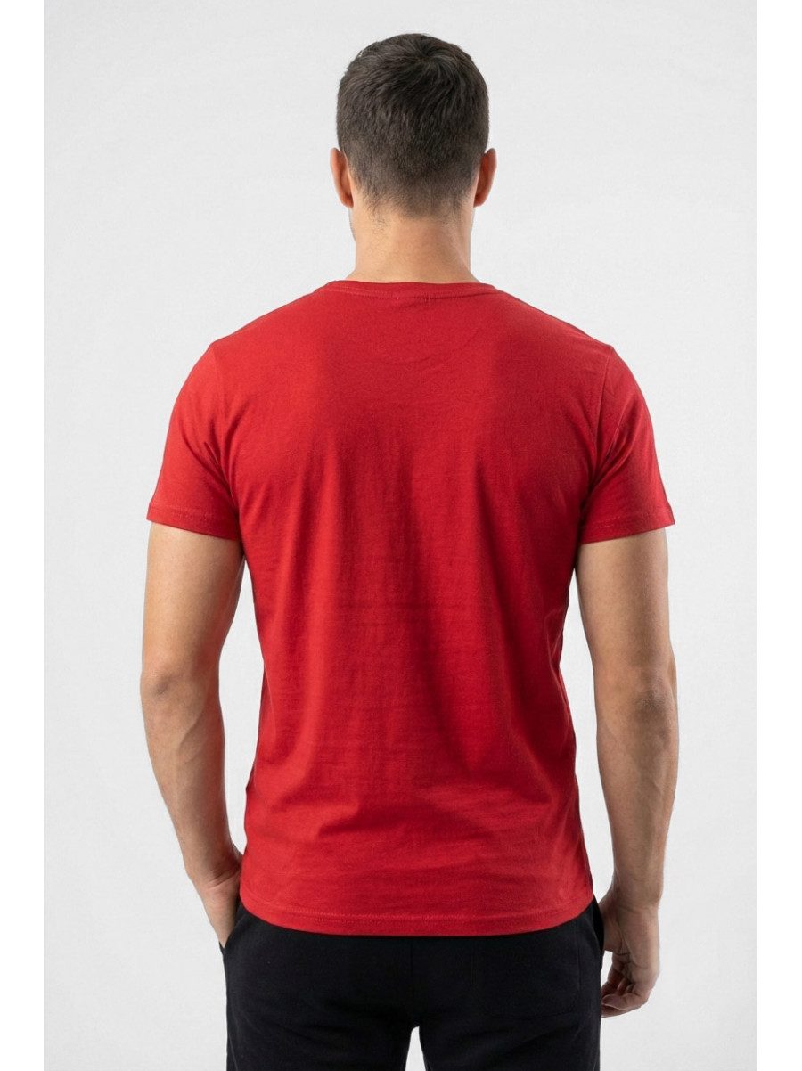 Футболка мужская красного цвета с принтом 210413C