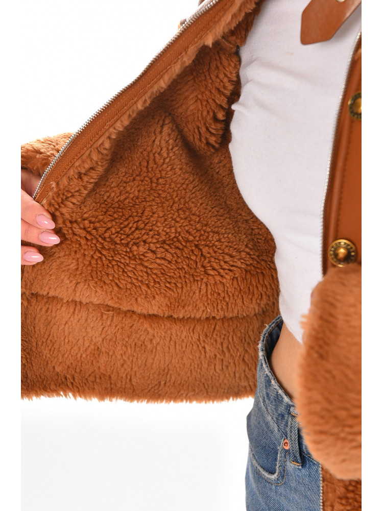 Дублянка жіноча однотонна коричневого кольору 6939 210414C