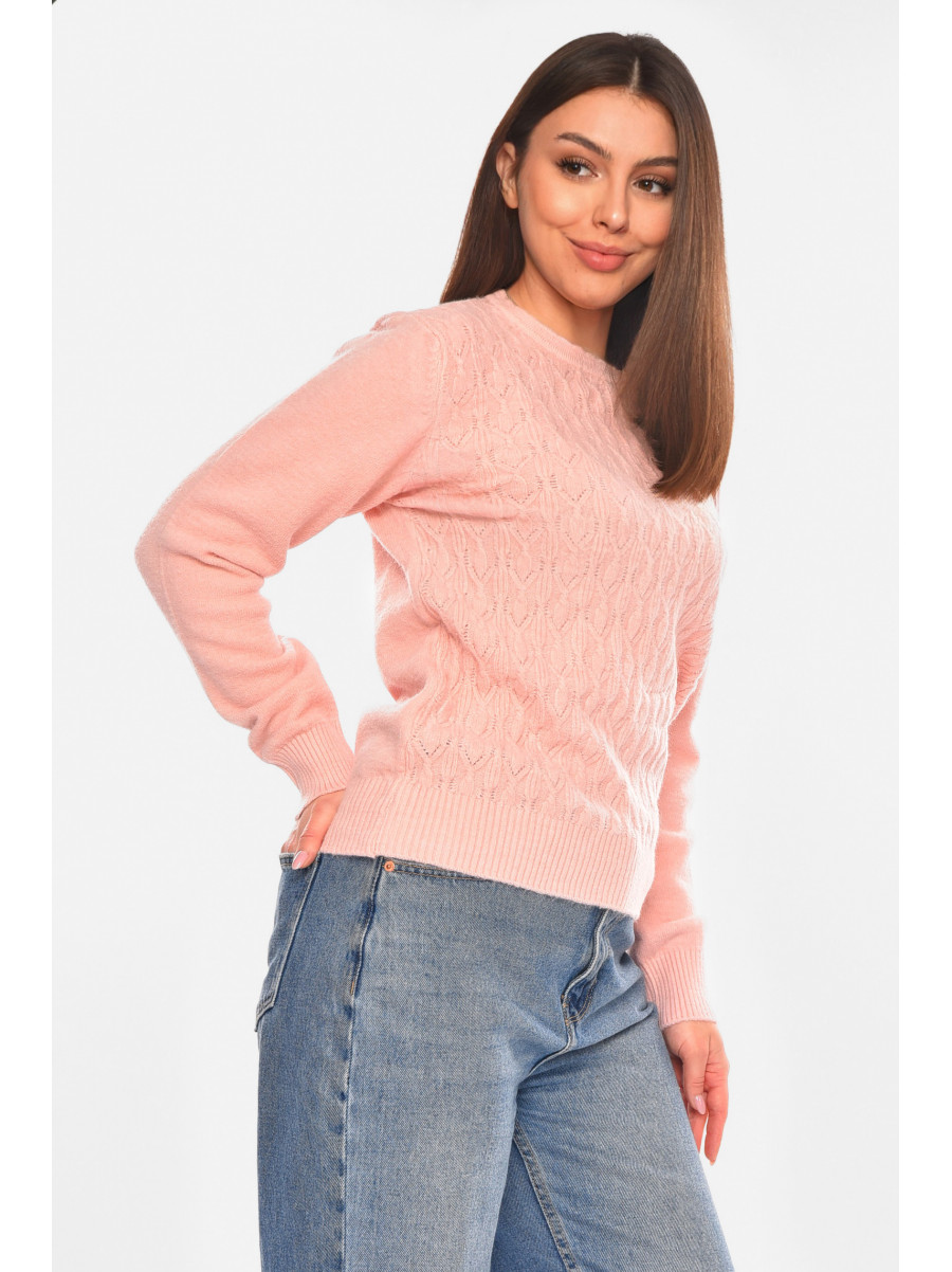 Свитер женский однотонный розового цвета 9070 210415C