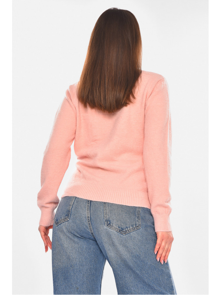 Свитер женский однотонный розового цвета 9070 210415C