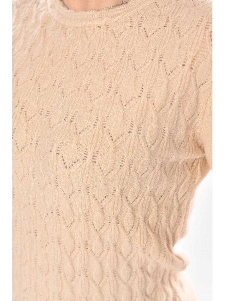 Свитер женский однотонный бежевого цвета 9070 210416C