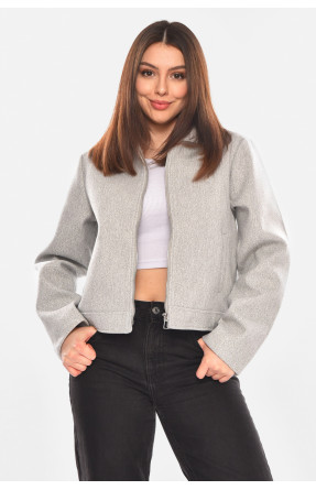 Куртка жіноча демісезонна вкорочена сірого кольору 17755 210418C