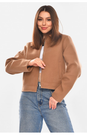 Куртка жіноча демісезонна вкорочена коричневого кольору 17755 210419C