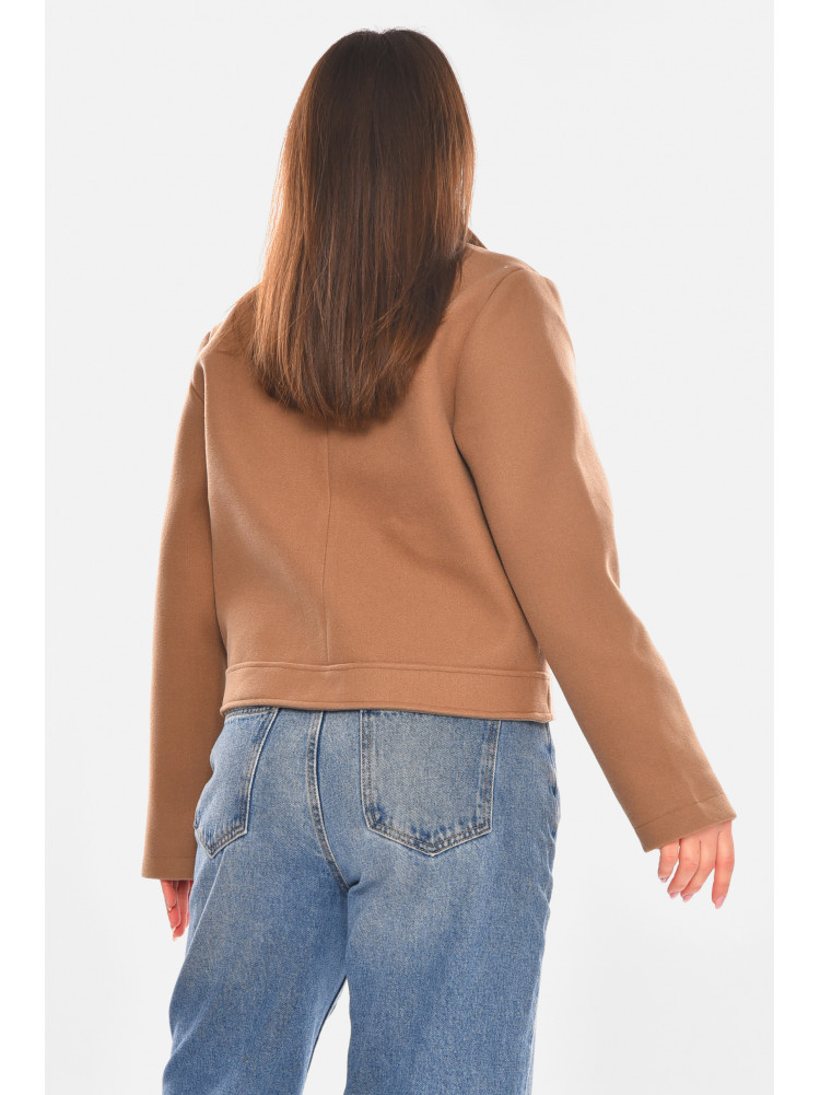 Куртка женская демисезонная укороченная коричневого цвета 17755 210419C