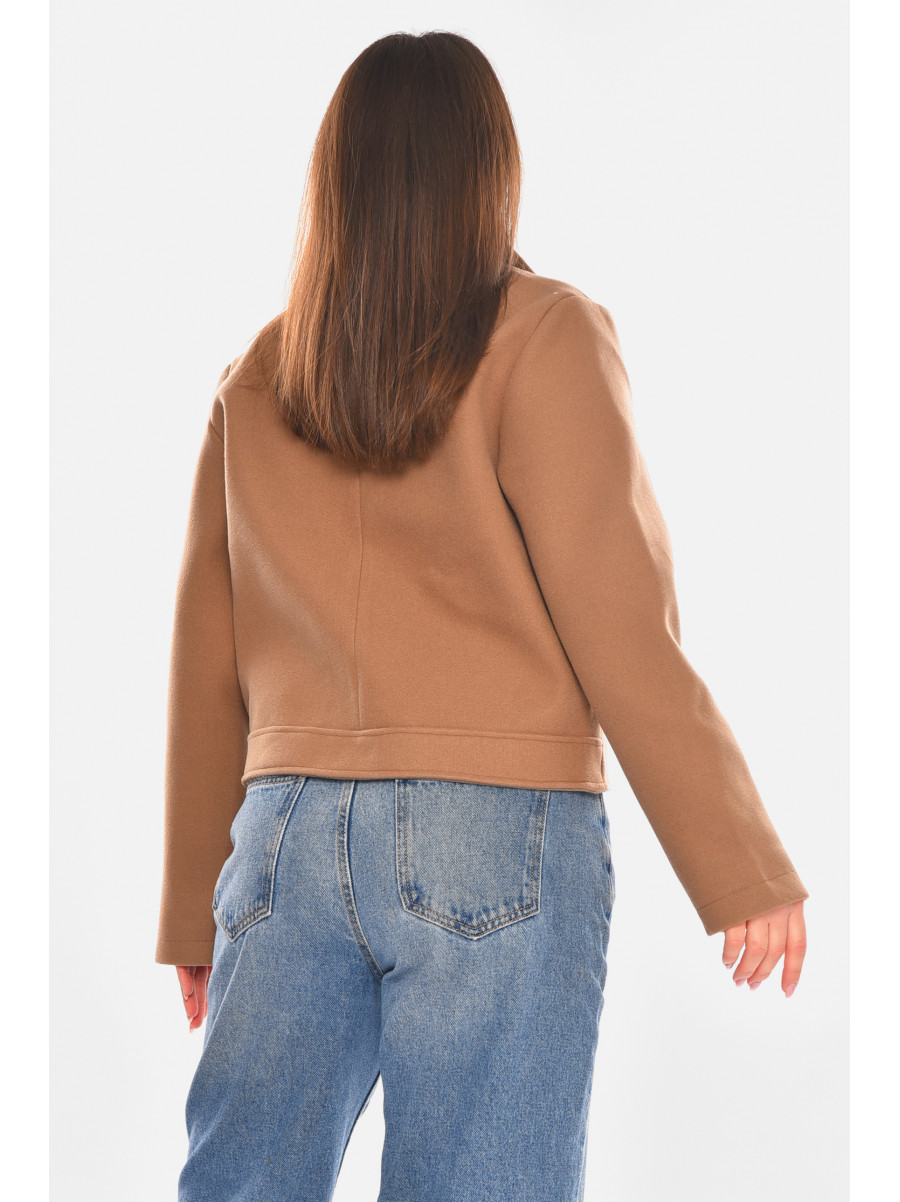 Куртка женская демисезонная укороченная коричневого цвета 17755 210419C